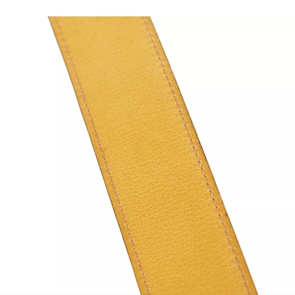 HERMES Logo Gold Buckle Leather Belt in Bordeaux Red! - Picture 15 of 15